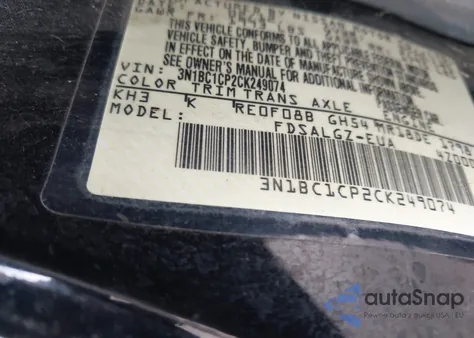 2012 Nissan Versa 1.8 Sl from USA, damaged, VIN 3N1BC1CP2CK249074